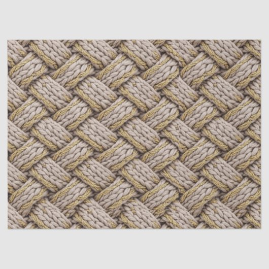 Braided Thread Knit Texture – Warm Beige (3) Tissuepapier (Voorkant)