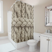 Braided Thread Knit Texture – Warm Beige (4) Douchegordijn (In situ)