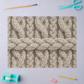 Braided Thread Knit Texture – Warm Beige (4) Tissuepapier (Craft)