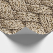 Braided Thread Knit Texture – Warm Beige Cadeaupapier (Hoek)