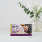 Braider Braids Locticien Glitter Visitekaartje Afsprakenkaartje (Staand voorkant)