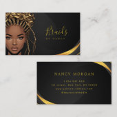Braids Black And Gold Business Card Visitekaartje (Voorkant / Achterkant)