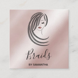 Braids Braided Hair Afro American Woman Braider Vierkante Visitekaartje