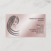 Braids Braided Hair Afro American Woman Business C Visitekaartje (Achterkant)