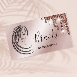 Braids Braided Hair Afro American Woman Business C Visitekaartje