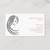 Braids Braided Hair Afro American Woman Visitekaartje (Achterkant)