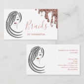 Braids Braided Hair Afro American Woman Visitekaartje (Voorkant / Achterkant)