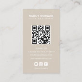 Braids Calligraphy Script Photo Collage Beige  Visitekaartje (Achterkant)