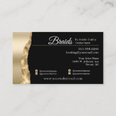 Braids Hair Braiding Stylist Salon Gold Glam Foto Visitekaartje (Achterkant)