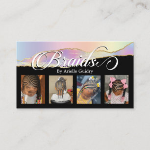 Braids Hair Braiding Stylist Salon Rainbow Foto Visitekaartje