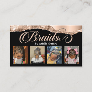 Braids Hair Braiding Stylist Salon Roos Gold Foto Visitekaartje