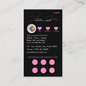 Braids Hair Discount Loyalty QR Code Black Pink Visitekaartje (Achterkant)