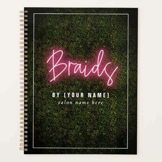 Braids Hair Salon Neon Boxwood Cosmetoloog  Planner (Voorkant)