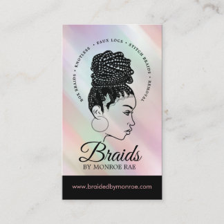 Braids Hair Stylist Braider Beautician Salon Busin Visitekaartje