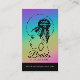 Braids Hair Stylist Braider Beautician Salon Busin Visitekaartje
