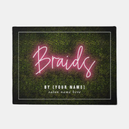 Braids Neon Boxwood Hair Salon Business Deurmat