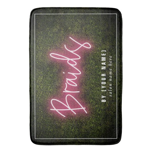 Braids Neon Boxwood Hair Salon Cosmetoloog Badmat (Voorkant Verticaal)