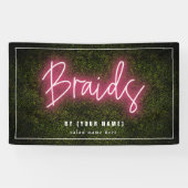 Braids Neon Boxwood Hair Salon Cosmetoloog  Spandoek (Horizontaal)