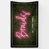 Braids Neon Boxwood Hair Salon Cosmetoloog  Spandoek (Verticaal)