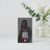Braids Social Photo Feed Grid Social Media QR Code Visitekaartje (Staand voorkant)