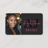 Braids Stylist Branding Photo QR Code Visitekaartje (Voorkant)