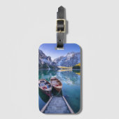 Braies Lake | Dolomiet Alpen, Italië Bagagelabel (Voorkant (verticaal))