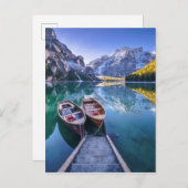 Braies Lake | Dolomiet Alpen, Italië Briefkaart (Voorkant / Achterkant)