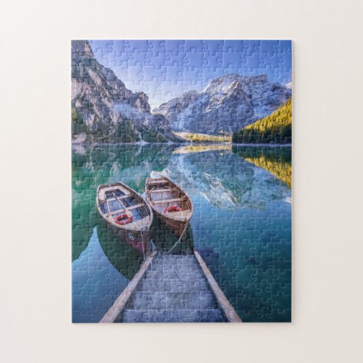 Braies Lake | Dolomiet Alpen, Italië Legpuzzel (Verticaal)