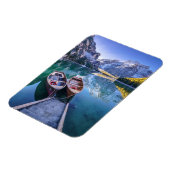 Braies Lake | Dolomiet Alpen, Italië Magneet (Linkerzijde)