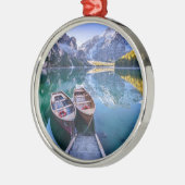 Braies Lake | Dolomiet Alpen, Italië Metalen Ornament (Links)