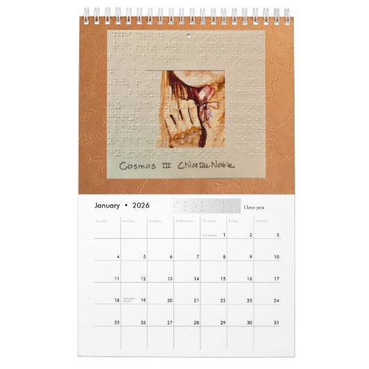 Braille 2026 door Chloe Dee Noble - Kalender (Jan 2026)