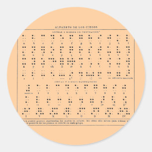 Braille-alfabet-Sticker Ronde Sticker