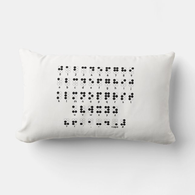 Braille alfabet, symbool voor blinde letters kussen (Voorkant)