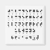 Braille alfabet, symbool voor blinde letters magneet (Voorkant)