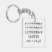 Braille alfabet, symbool voor blinde letters sleutelhanger (Voorkant Links)
