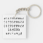 Braille alfabet, symbool voor blinde letters sleutelhanger (Achterkant)