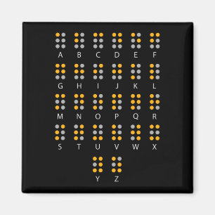 Braille Alphabet Blind Art Magneet