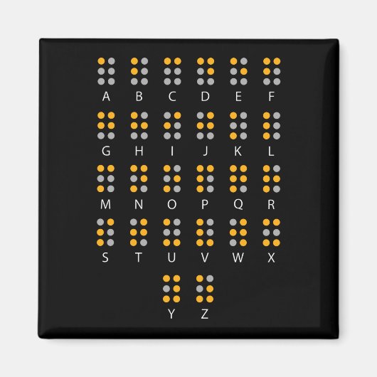 Braille Alphabet Blind Art Magneet (Voorkant)