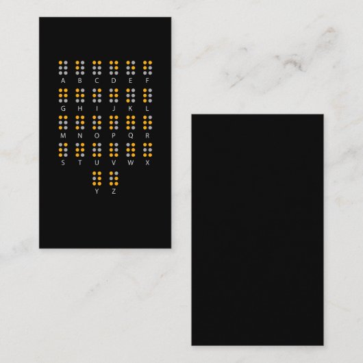 Braille Alphabet Blind Art Visitekaartje (Voorkant / Achterkant)