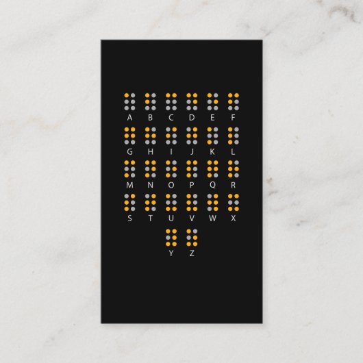 Braille Alphabet Blind Art Visitekaartje (Voorkant)