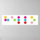 Braille blind language alphabet letters hello text poster (Voorkant)