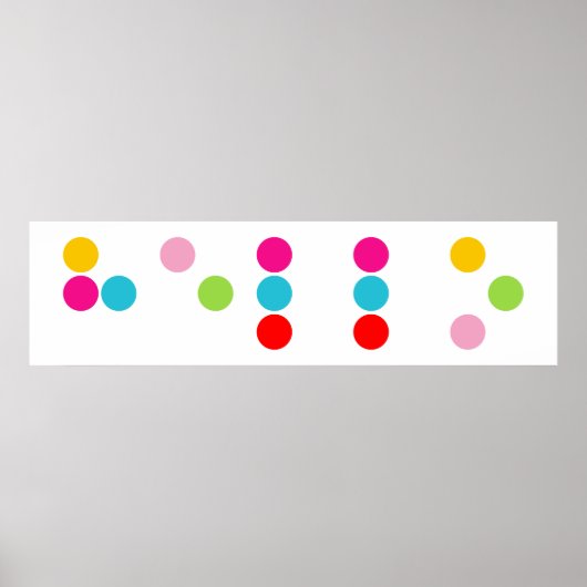 Braille blind language alphabet letters hello text poster (Voorkant)