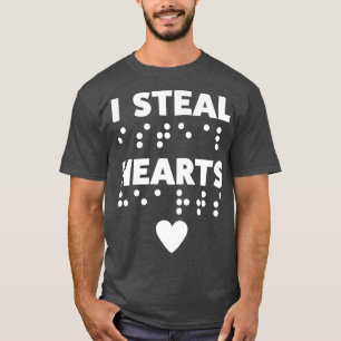 Braille Blind visueel gestoorde Valentijnsdag T-shirt
