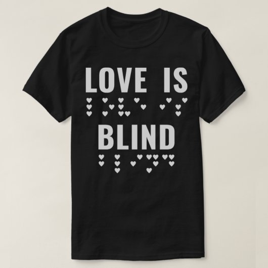 Braille Blind Visueel Verminderde Liefde Valentijn T-shirt (Design voorkant)