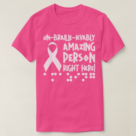 Braille Blinde Blindheid Bewustzijn Visueel Beperk T-shirt (Design voorkant)