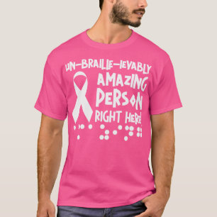 Braille Blinde Blindheid Bewustzijn Visueel Beperk T-shirt
