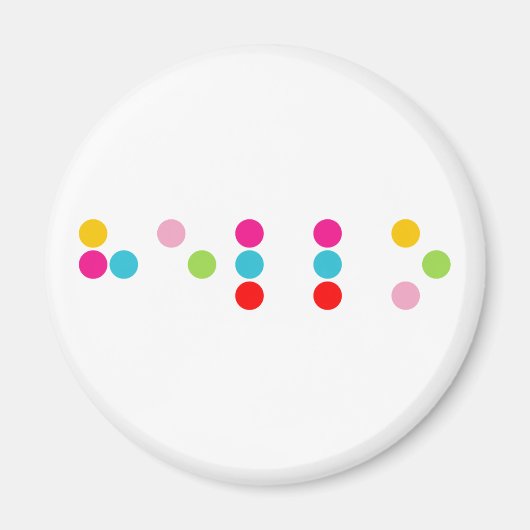 Braille blinde taalalfabet hallo tekst magneet (Voorkant)