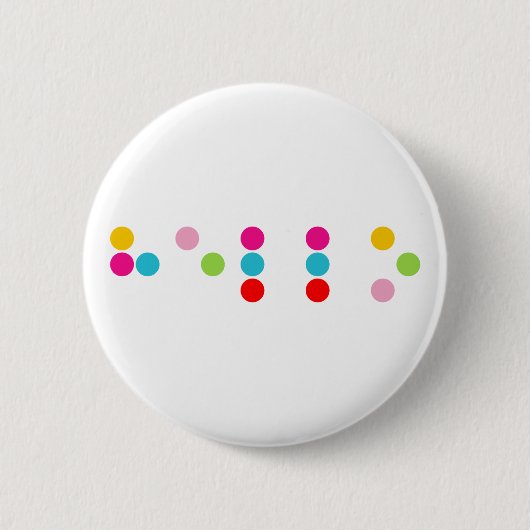 Braille blinde taalalfabet hallo tekst ronde button 5,7 cm (Voorkant)