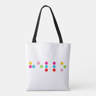 Braille blinde taalalfabet hallo tekst tote bag
