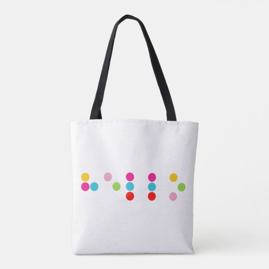 Braille blinde taalalfabet hallo tekst tote bag (Achterkant)